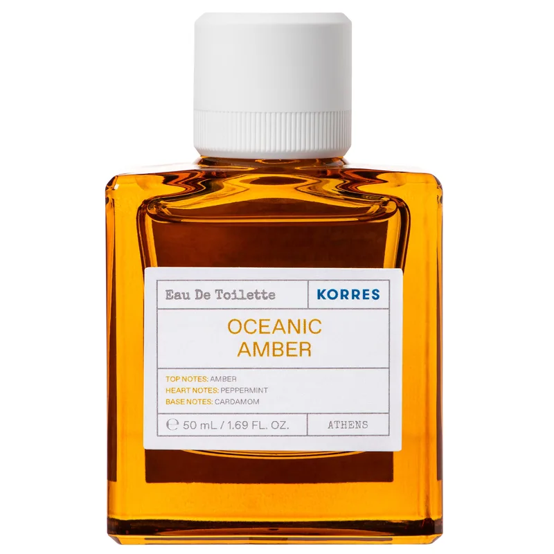 Korres Oceanic Amber Eau De Toilette Ανδρικό Άρωμα με Φρεσκάδα Θαλασσινού Νερού & Νότες Κεχριμπαριού 50ml