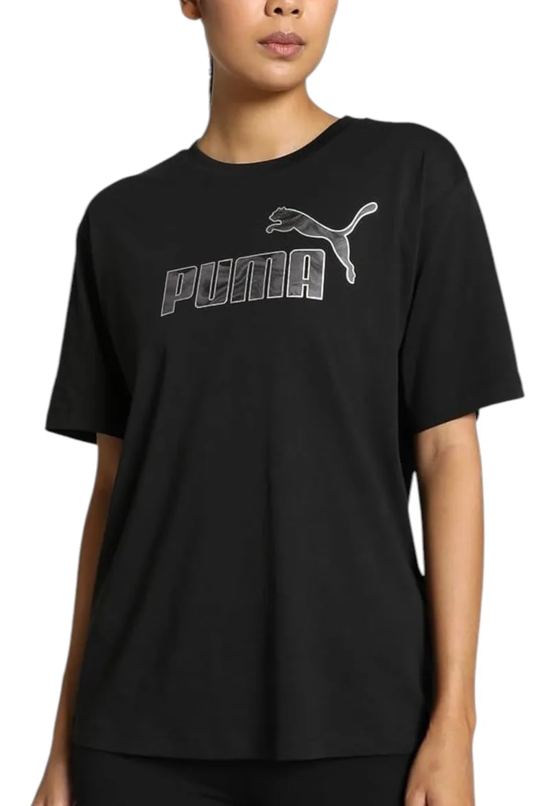 Μπλούζα Κοντομάνικη Puma ESS+ Marbleized Cropped Relaxed 677589-01 Γυναικείο