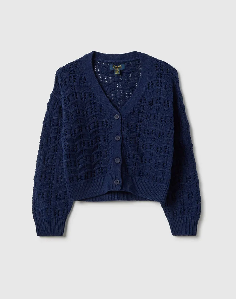 OVS FANCY KNIT CARDIGAN 2554248-NAVAL ACADEMY NavyBlue