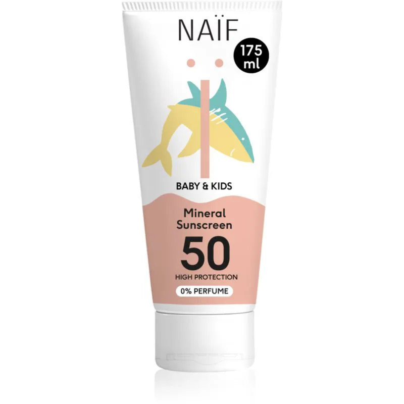 Naif Baby & Kids Mineral Sunscreen SPF 50 0 % Perfume παιδική κρέμα προστασίας 175 ml