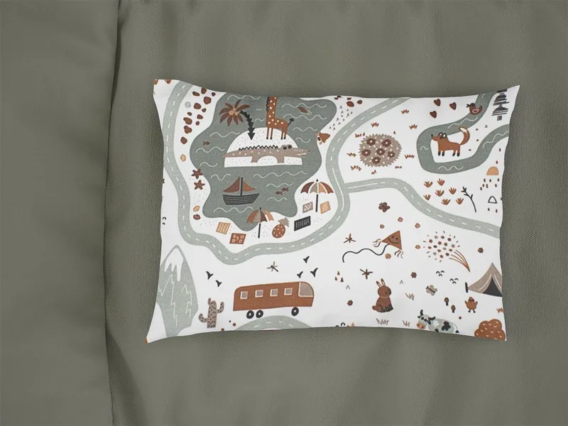Μαξιλαροθήκη Bebe Φάκελος Βαμβακερή 35x45εκ. Countryside 580 White-Mint DimCol (Ύφασμα: Βαμβάκι 100%, Χρώμα: Λευκό) - DimCol - 31111646059