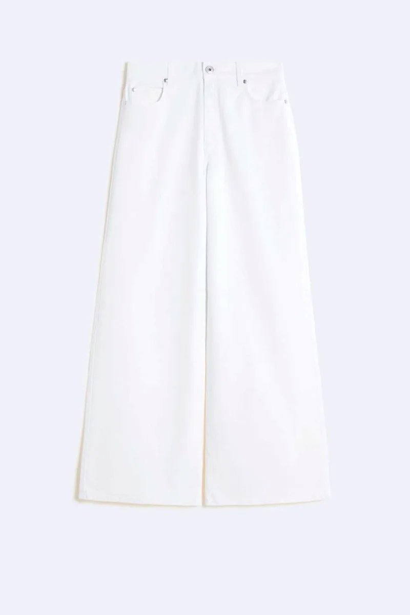 MAX MARA WEEKEND ΠΑΝΤΕΛΟΝΙ JEANS WKDMEDINA HIGH WAIST WIDE LEG ΕΚΡΟΥ