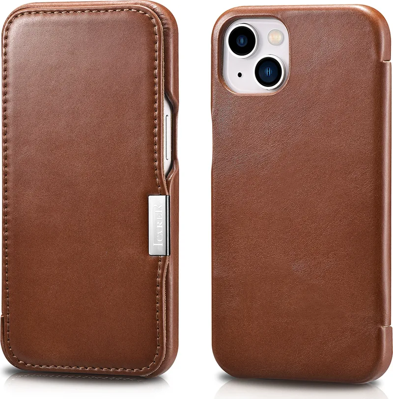 iCarer Vintage Series Side-Open Δερμάτινη Θήκη Apple iPhone 13 mini - Brown (RIX1305-BN)