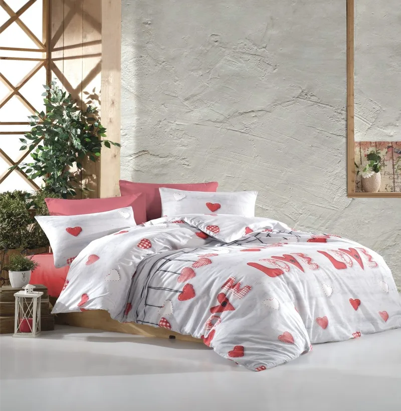 Σετ Σεντόνια King Size 4 Τεμαχίων Dimcol τεμ Έρως 302 240Χ270 Digital Print