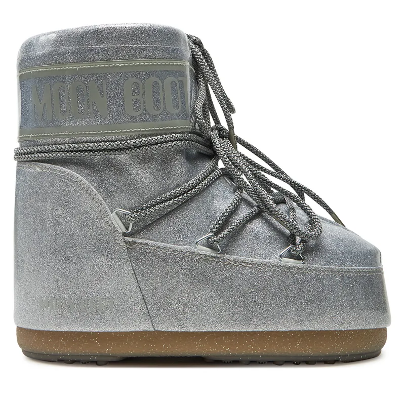 Μπότες Χιονιού Moon Boot Icon Low Glitter 80D1409440 Ασημί