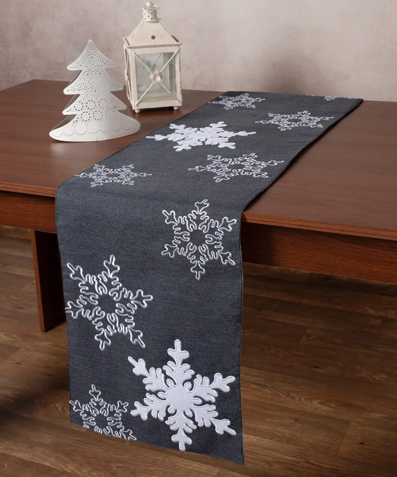 Χριστουγεννιάτικο Runner Silk Fashion NW348 Ανθρακί 35x170