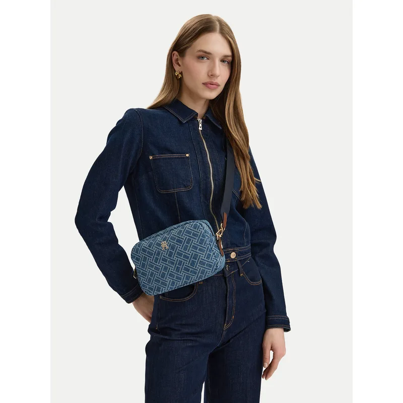 Τσάντα Tommy Hilfiger Popette Camera Bag Denim Flag AW0AW18610 Μπλε
