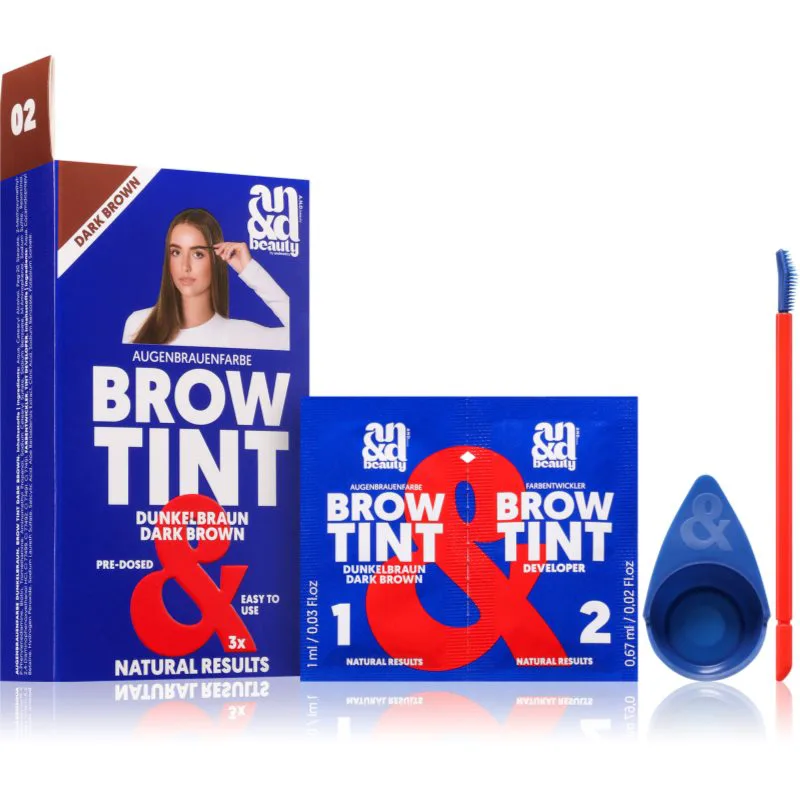 A.N.D. Beauty Brow Tint βαφή για τα φρύδια απόχρωση Dark Brown 3x1.67 ml