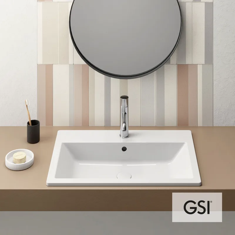 Νιπτήρας Ένθετος GSI Kube-X 9437-300 Λευκό (70x46cm)