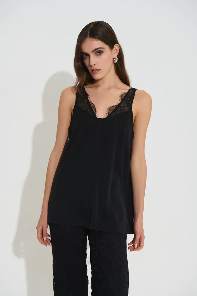 Τοπ Satin Lingerie Με Δανδέλα DEJAVU