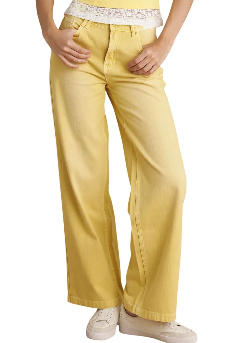 Παντελόνι Jean Attrattivo Wide Leg Fit 9922984-YELLOW Γυναικείο