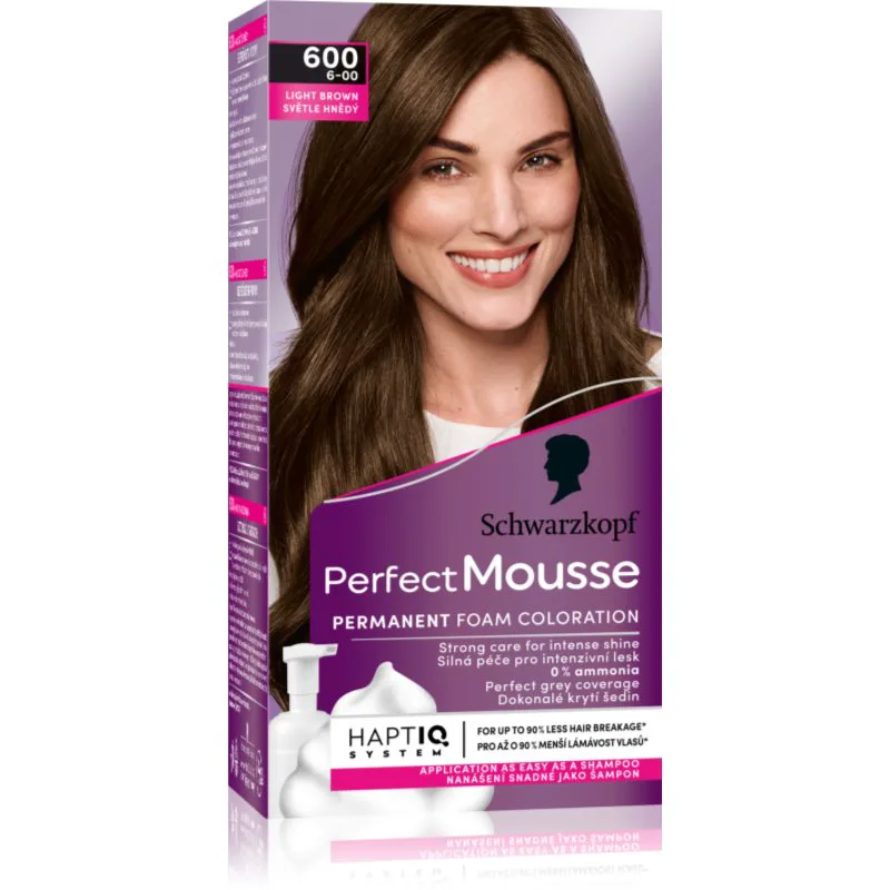 Schwarzkopf Perfect Mousse μόνιμη βαφή μαλλιών απόχρωση 600 Light brown 1 τμχ