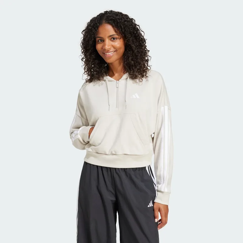 adidas Sportswear Essentials 3-Stripes French Terry Γυναικεία Half-Zip Μπλούζα με Κουκούλα (9000217067_82839)