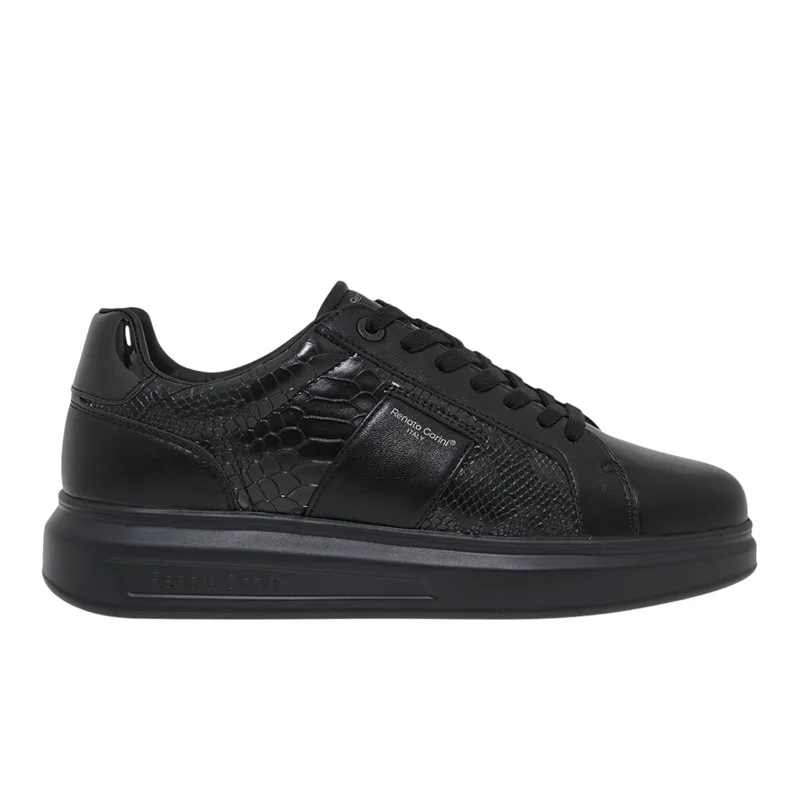 Ανδρικά Sneakers Renato Garini Marcello-630 Μαύρο Φίδι Μαύρο Βερνί V57009633133