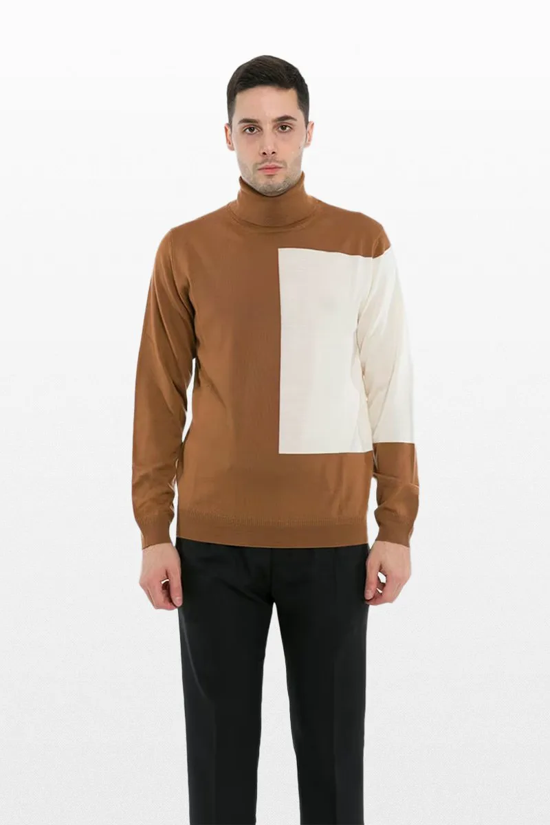 +39MASQ Ανδρικό Μπλε Knit Tee In Caramel Brown