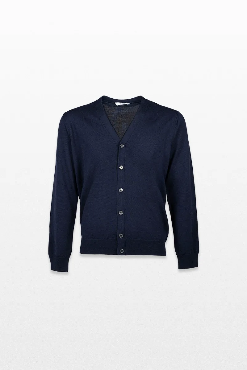 +39MASQ Ανδρικό Μπλε Wool Cardigan in Blue