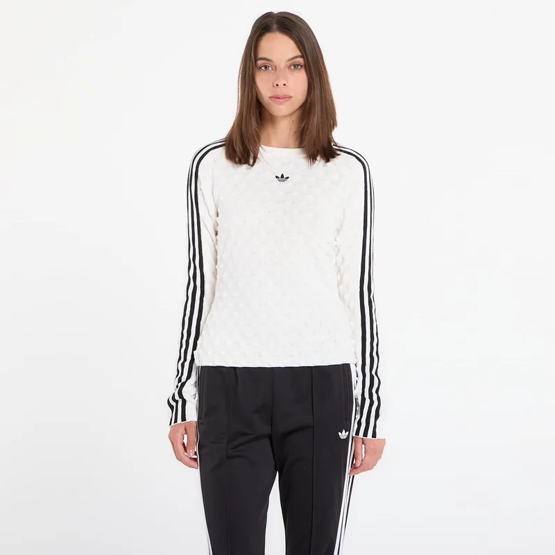 T-shirt adidas Slim Solid Spike Knit Sweatshirt White XS