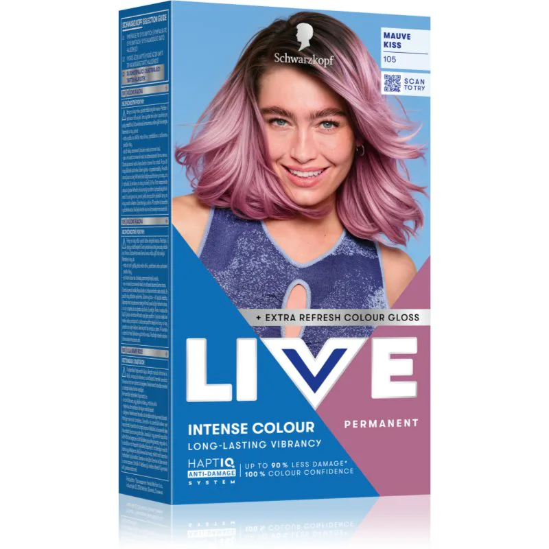 Schwarzkopf LIVE Intense Colour μόνιμη βαφή μαλλιών απόχρωση 105 Mauve Kiss 1 τμχ