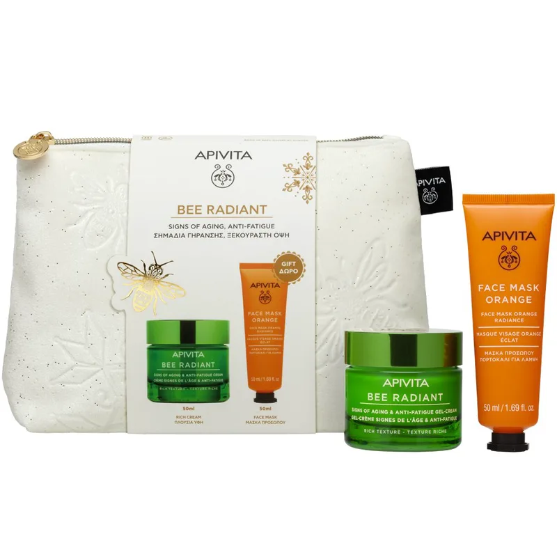 Apivita Promo Bee Radiant Rich Texture Anti-Fatigue Cream 50ml & Δώρο Πορτοκαλί Radiance Face Mask 50ml & & Δώρο Νεσεσέρ 1 Τεμάχιο