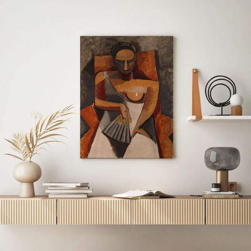 Πινακας σε καμβά PICASSO - WOMAN WITH A FAN