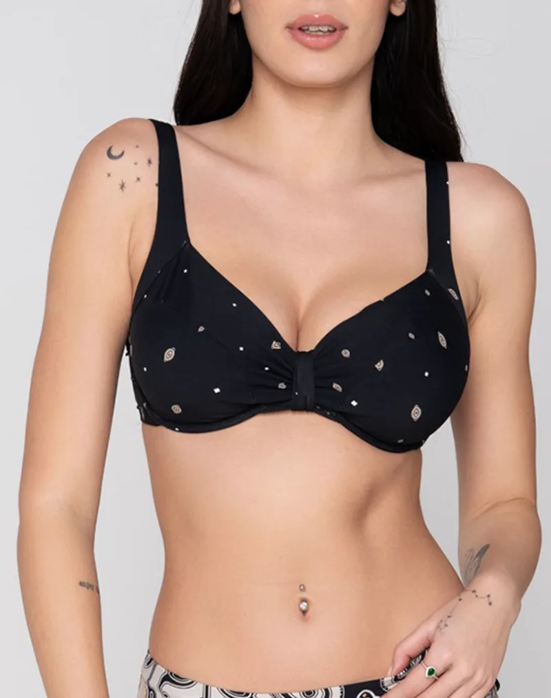 LUNA Stellar unpadded big size balconette full cup 94703-45 Black