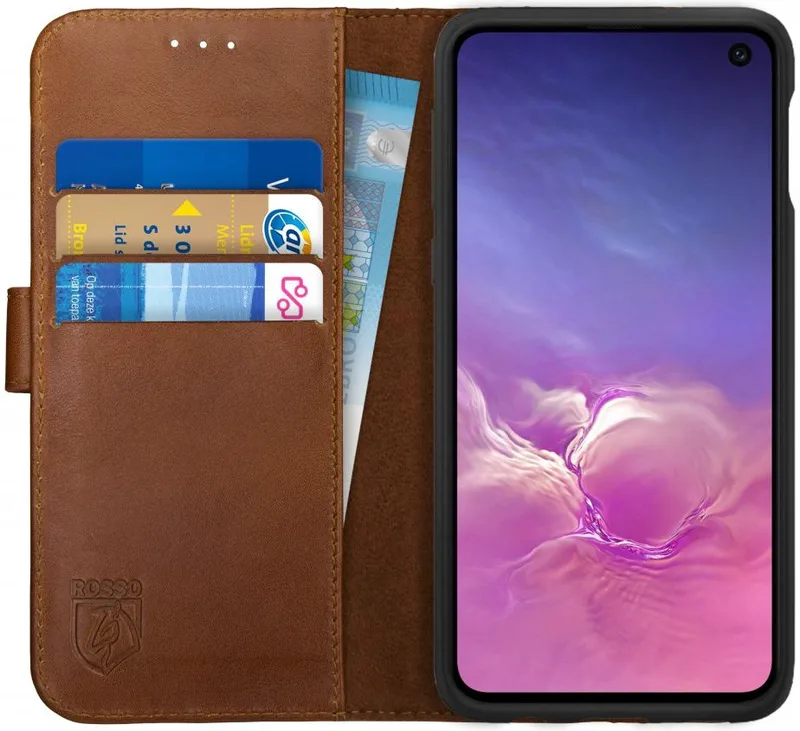 Κόκκινο Deluxe Δερμάτινη Θήκη Πορτοφόλι Samsung Galaxy S10e - Brown (8719246181016)