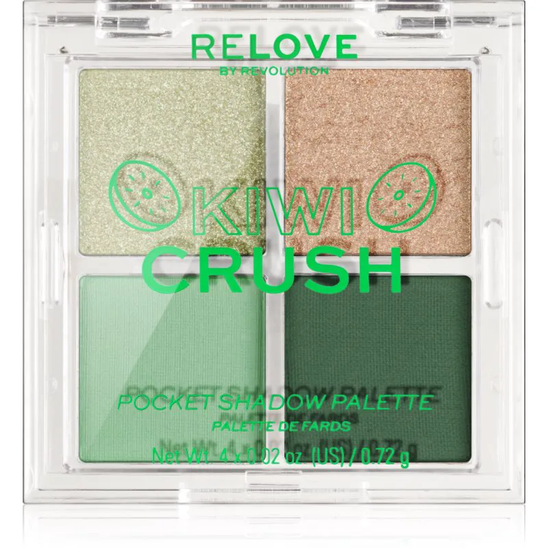 Revolution Relove Pocket Palette Παλέτα σκιών για τα μάτια απόχρωση Kiwi Crush 4x0.72 γρ