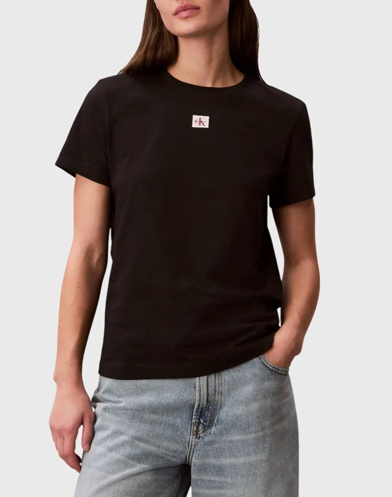 CALVIN KLEIN JEANS SS WOVEN LABEL CLASSIC FIT TEE LV047F227G-UB1 Black
