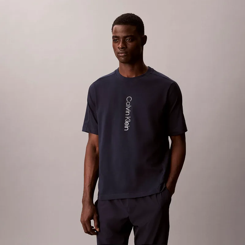 CALVIN KLEIN PERFORMANCE COTTON BLEND GYM T-SHIRT ΜΠΛΕ