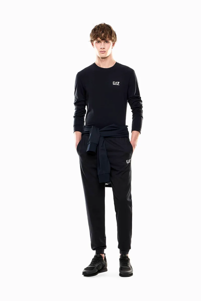 EA7 ανδρικό παντελόνι φόρμας με λογότυπο Slim Fit - 8NPP66PJVRZ Μπλε Σκούρο