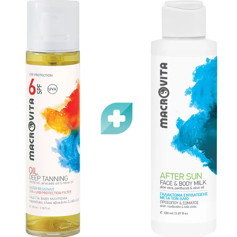 Macrovita Promo Deep Tanning Oil Spf6, 100ml & Δώρο After Sun 100ml