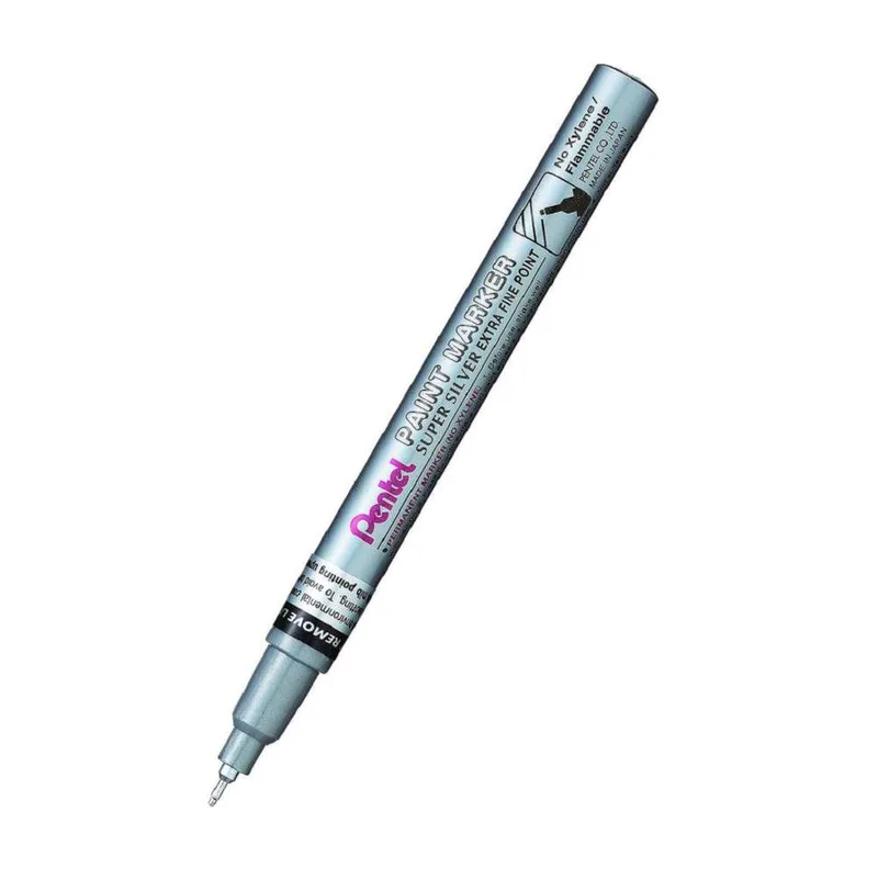 Pentel Μαρκαδόρος Λαδιού Ανεξίτηλος EF 0.6 mm Silver
