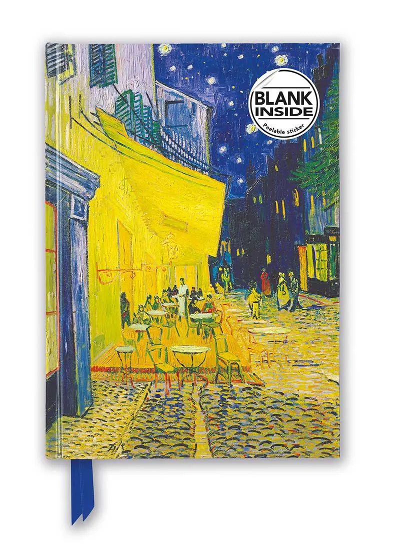 Σημειωματάριο A5 με λευκές σελίδες Flame Tree Foiled Blank: Vincent van Gogh - Café Terrace