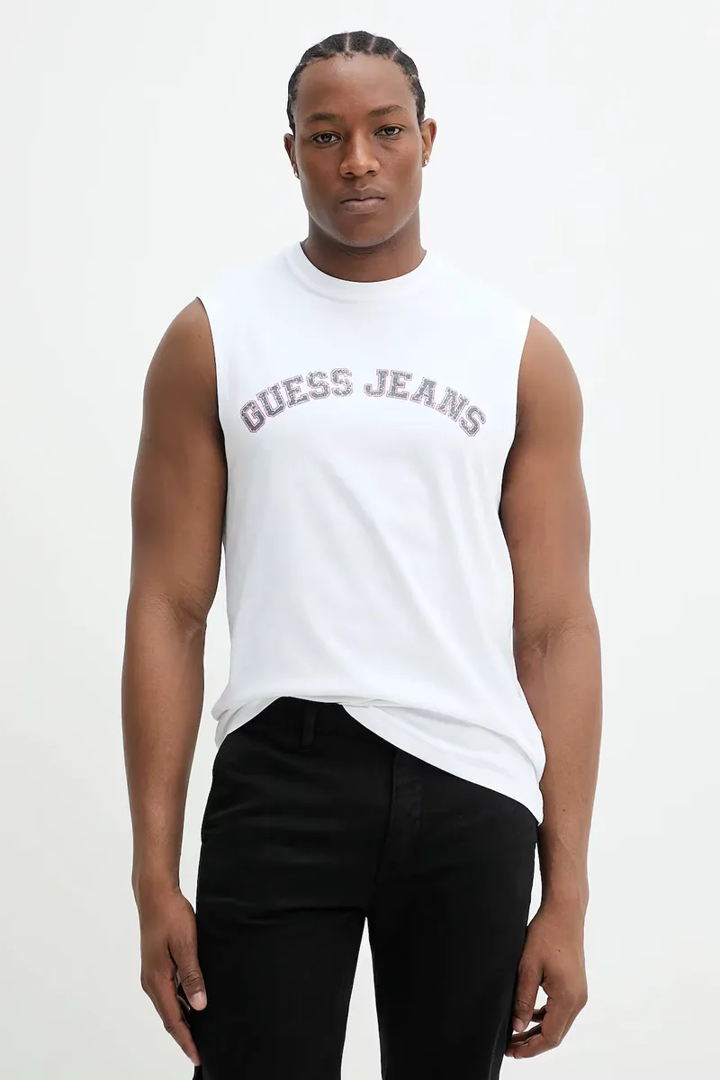 Guess Jeans Ανδρικό Αμάνικο T-Shirt M5GP31K8HM0-G011 Λευκό