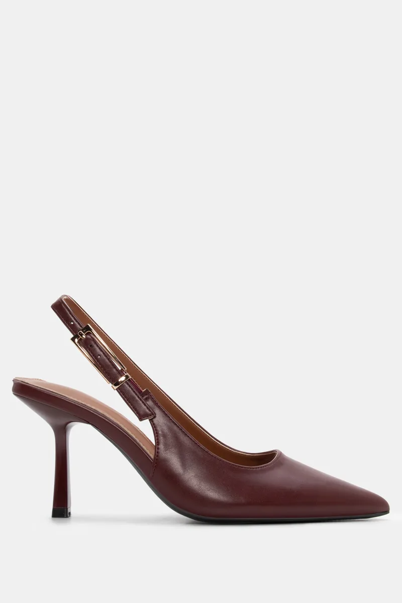 Γόβες Μυτερές Slingback - Μπορντό