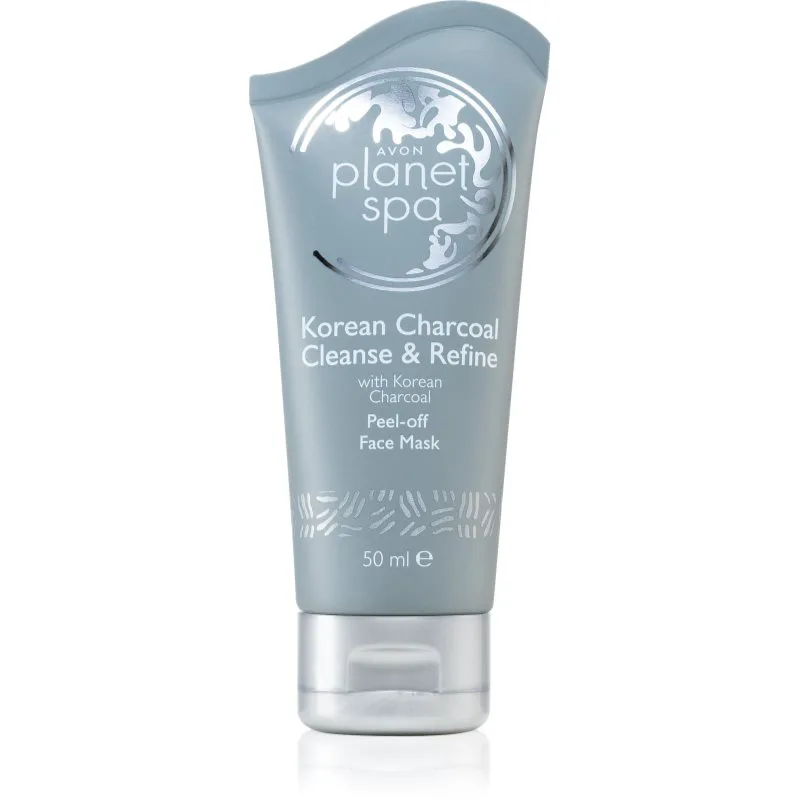 Avon Planet Spa Korean Charcoal Cleanse & Refine μάσκα προσώπου που ξεφλουδίζει με ενεργό άνθρακα 50 ml