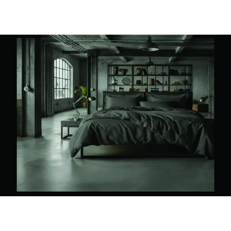 Σετ Σεντόνια Βαμβακοσατέν King 270x290εκ. Loft Grey Makis Tselios (Ύφασμα: Βαμβακοσατέν, Τύπος κατωσέντονου: Χωρίς Λάστιχο, Χρώμα: Γκρι, Μέγεθος: King Size) - Makis Tselios - 901470123456