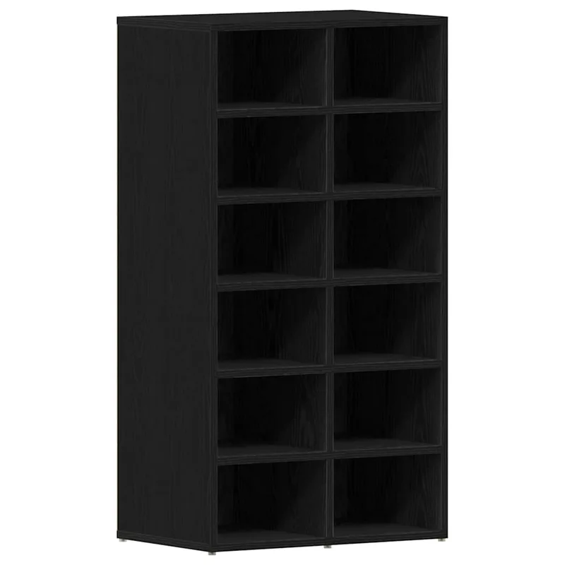 vidaXL Παπουτσοθήκη Μαύρη Δρυς 54 x 34 x 100,5 εκ. από Τεχνητό Ξύλο