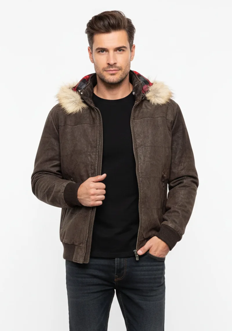 David Moor Suede Bomber Jacket της σειράς Dario - Dario Brown