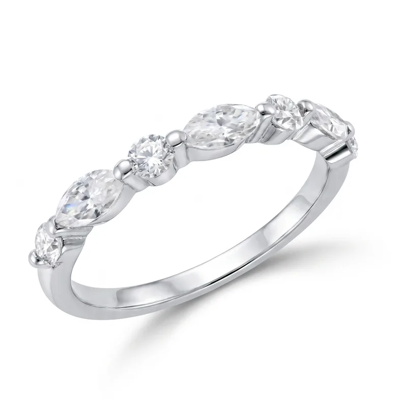 Δαχτυλίδι Σειρέ με Moissanite Diamonds από Ασήμι DX2796