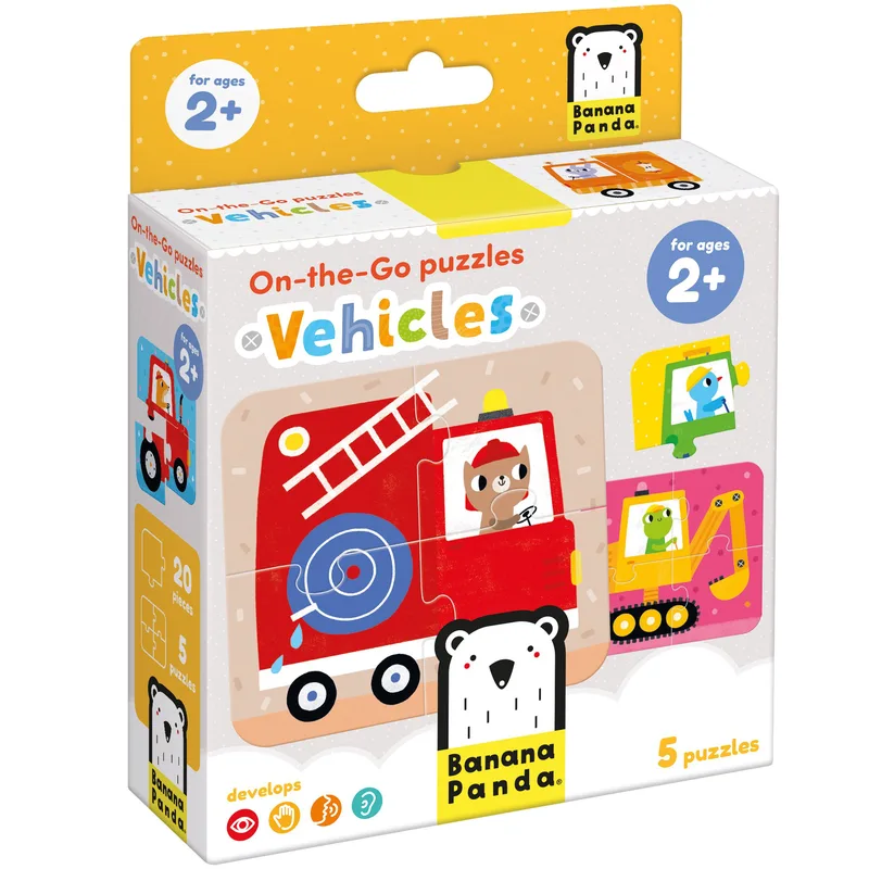 Banana Panda On The Go Puzzles 2 Years+ Παιδικό Παζλ 4 Κομματιών 5 Τεμάχια - Vehicles