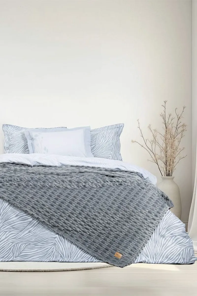 Κουβερτα Υπερδιπλη Savara Dark Gray Nima 240x220x0cm Μονόχρωμο