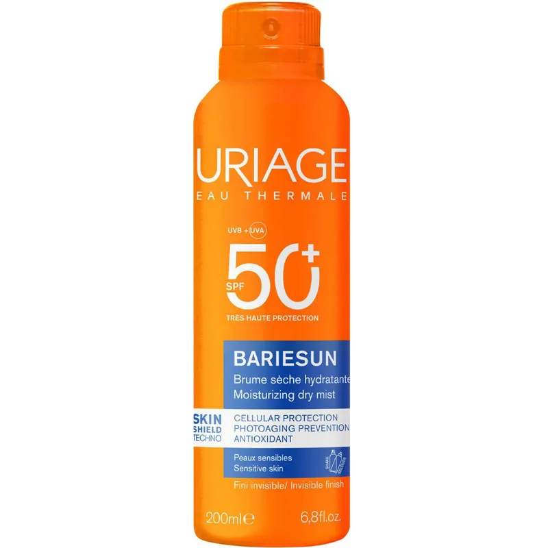 Uriage Bariesun Dry Mist Very High Protection Spf50+ Αντηλιακό Mist Προσώπου - Σώματος Πολύ Υψηλής Προστασίας με Ματ Αποτέλεσμα, Κατάλληλο για Ευαίσθητες Επιδερμίδες 200ml