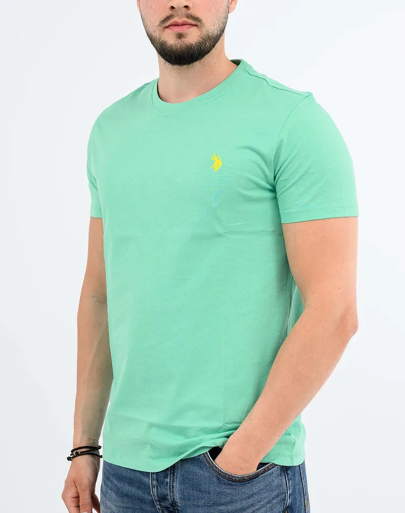 US POLO ASSN MICK 000148 EH33 T-SHIRT SS ΜΠΛΟΥΖΑ ΑΝΔΡΙΚΟ. US43154015P400-142 LawnGreen