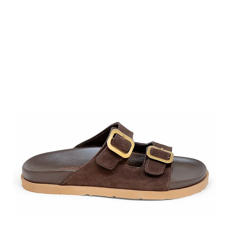 Bigshoes GA0303-05 Δερμάτινη Παντόφλα Καφέ