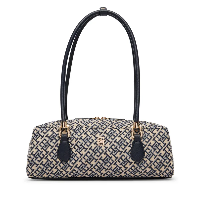 Τσάντα Tommy Hilfiger Th Grace Shoulder Bag Jacquard AW0AW18752 Μπλε