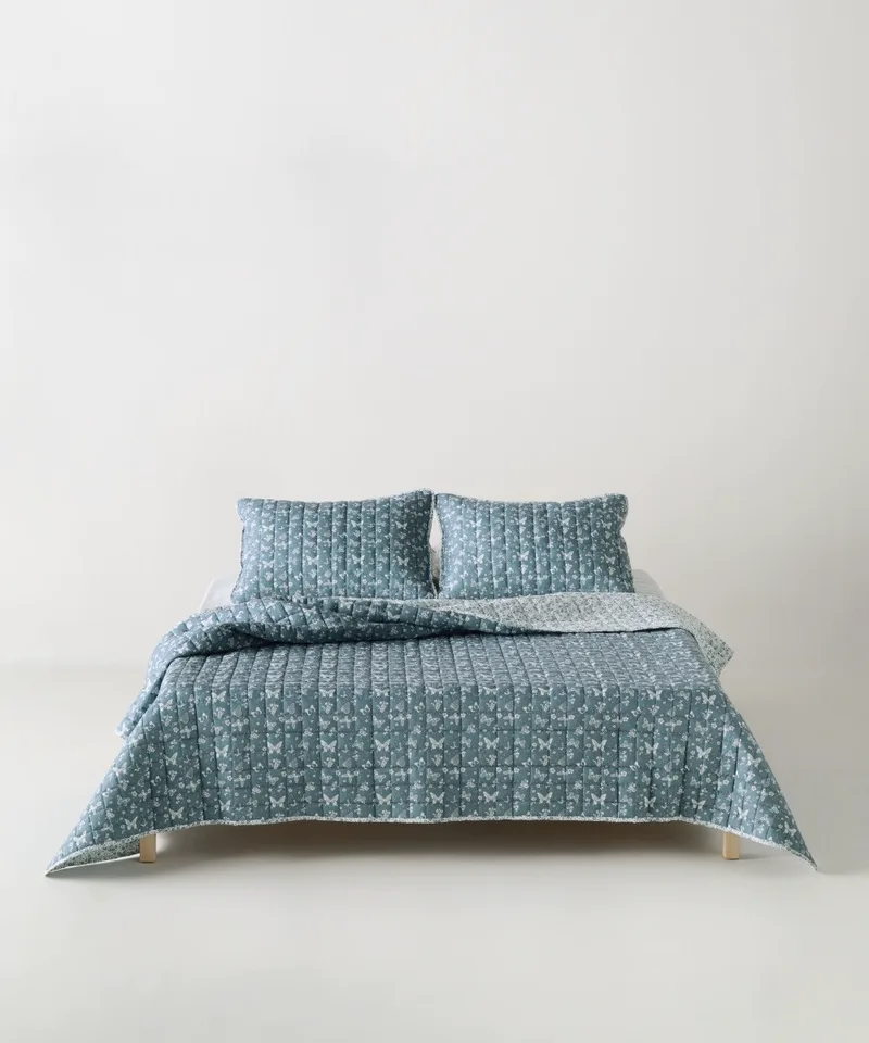 Σετ Κουβερλί Υπέρδιπλο 3 Τεμαχίων Kentia Evanthia 22 Grey- White 220x240