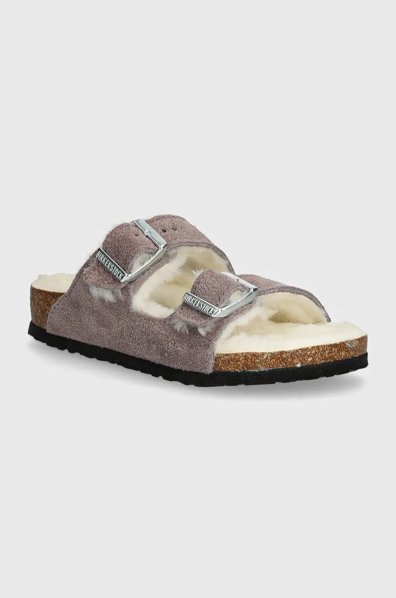 Birkenstock σαγιονάρες παιδικές σουέτ Arizona Shearling