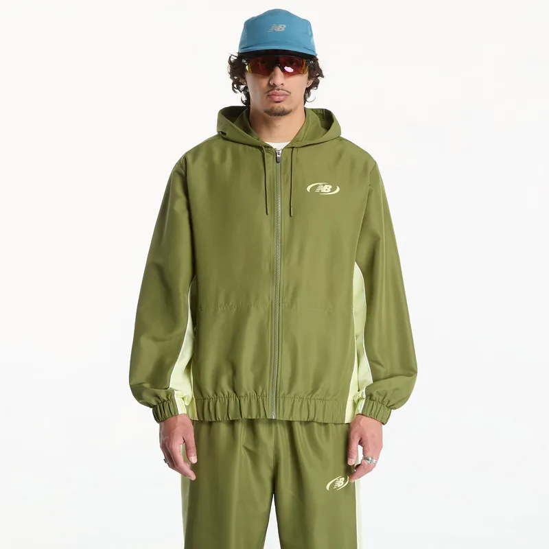 Μπουφάν New Balance Trackside Woven Jacket Sport Green/ Fennel Seed XL