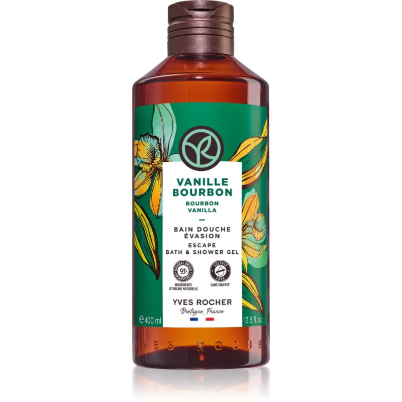 Yves Rocher Bain de Nature απαλό τζελ για ντους Bourbon Vanilla 400 ml